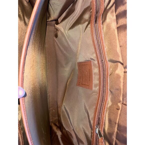 Coach Brown Leather Briefcase Unisex Multi-Compartment Medium Bag - Picture 5 of 11